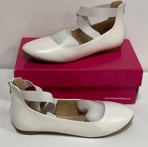 Dreampairs elastic band patent leather slip on ballet flat with zipper 7.5